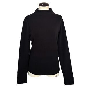 SPANX AIR ESSENTIALS BLACK MOCK NECK LONG SLEEVE TOP SHAPE WEAR SIZE SMALL